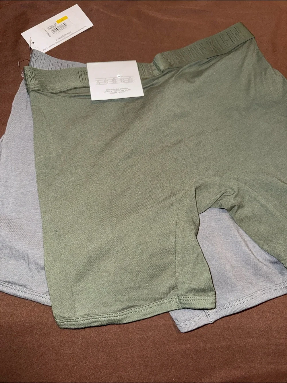 Calvin Klein Boxer Briefs in Gray and Olive 2 pack